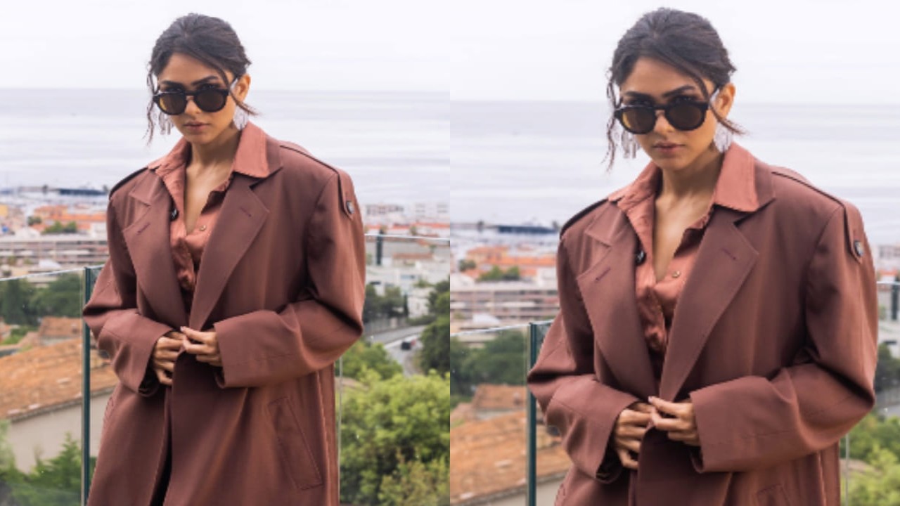 Mrunal Thakur shows how to style trench coat with satin shirt and black formal pants for ultimate CEO vibes (PC: Mrunal Thakur IG) Mrunal Thakur